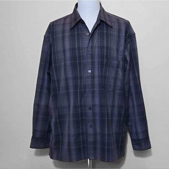Uniqlo U Heavy Flannel Button Down Shirt Mens XL Oversized Checked Plaid - Picture 3 of 10